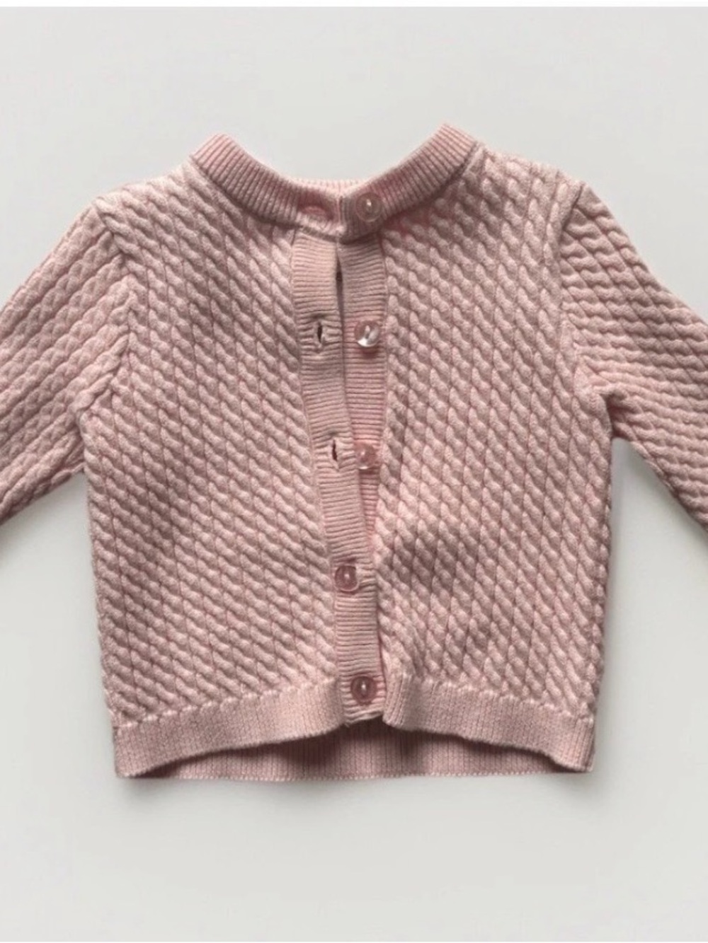 Little Me Baby Pink Knit Button-Up Cardigan | Size: 9M